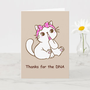 Carte drôle de maman merci pour l'ADN chat mignon