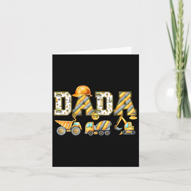 Carte Drôle de papa construction excavatrice enfants ass (Devant)