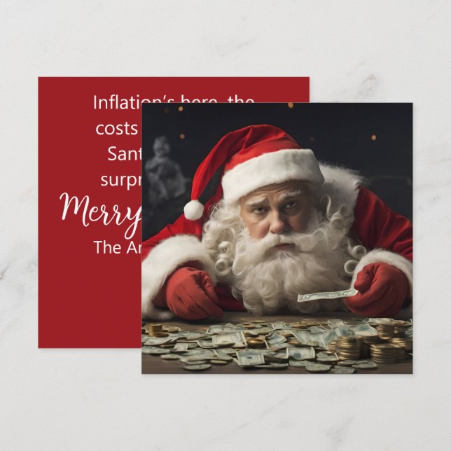 Carte drôle de père Noël avec rime d'inflation (Devant / Derrière)