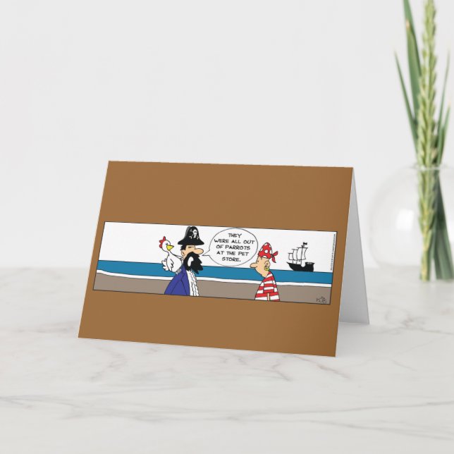 Carte drôle de pirate poulet (Devant)