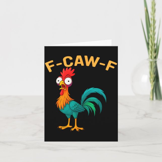 Carte Drôle de poulet F-caw-f Fcawf poulet  (Devant)