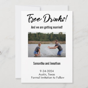 Carte drôle de rappel de date avec boissons gratui