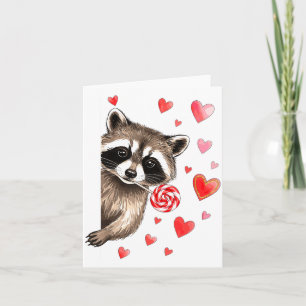 Carte Drôle de Raton Laveur Sauvage Saint-Valentin Humou