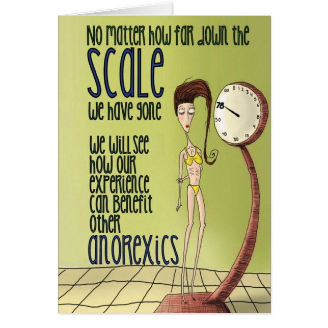 Carte drôle de sobriété "d'échelle anorexique" (Devant)