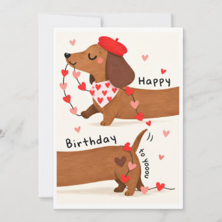 Carte drôle de teckel pour anniversaire - Joyeux A