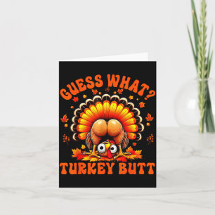 Carte Drôle de Thanksgiving Devinez quoi Couples de fess