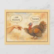 Carte drôle de Thanksgiving “Je suis végétalien”