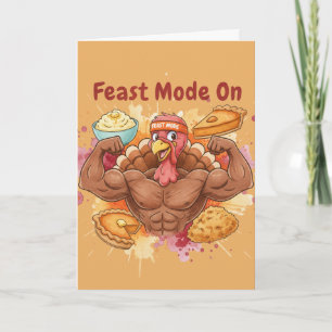 Carte drôle de Thanksgiving – Mode festin activé