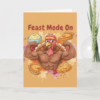 Carte drôle de Thanksgiving – Mode festin activé