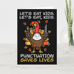 Carte Drôle de Thanksgiving Professeur Dinde Manger Les