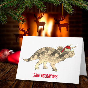 Carte Drôle de Triceratops Père Noël Noël Dinosaure Slog