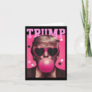 Carte Drôle de Trump Bubble Gum Lunettes de soleil rose