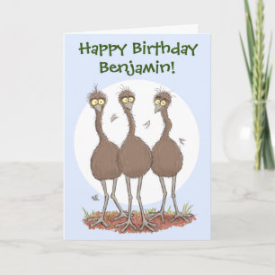 Carte Drôle dessin animé du trio australien emu