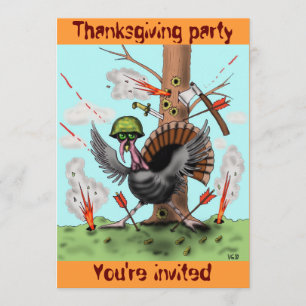 Carte drôle d'invitation de partie de thanksgiving