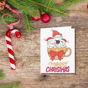 Carte Drôle Dit Joyeux Chat de Noël Mug Personnalisé