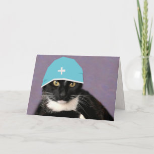 Carte Drôle Docteur Chat Surgeon Se Bien