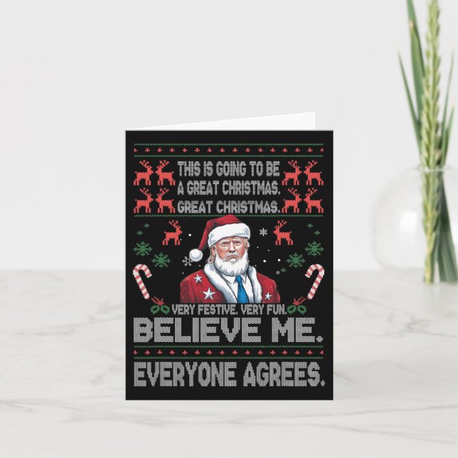 Carte Drôle Donald Trump Joyeux Noël Joyeux Pyjamas Ho (Devant)