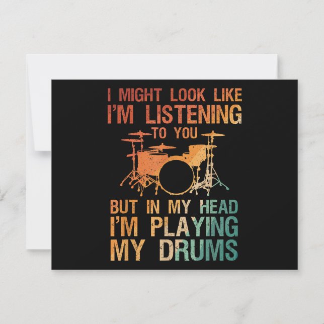 Carte Drôle Drummer Art Pour Hommes Femmes Drum Player P (Devant)