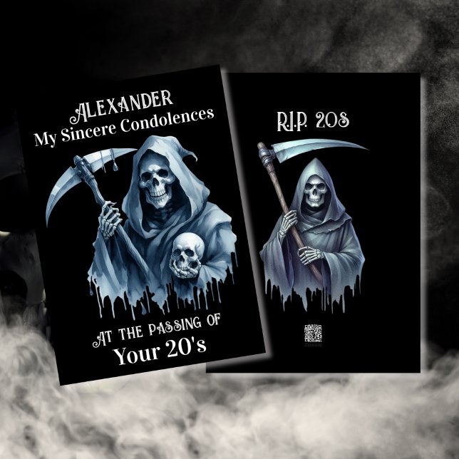 Carte Drôle Éffrayant Grim Reaper 30e anniversaire pour  (Créateur téléchargé)