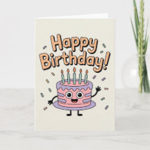 Carte drôle et mignonne pour gâteau d'anniversaire