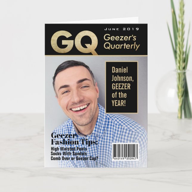 Carte Drôle Fake Geezers Magazine Couverture photo (Devant)