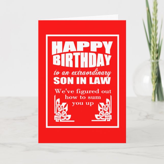 Carte drôle fils en droit heureux anniversaire souhait (Devant)