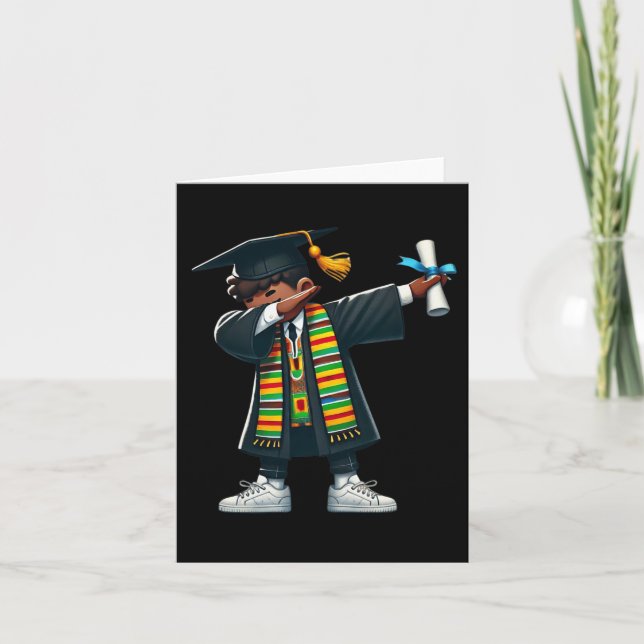 Carte Drôle Garçons Diplômé Dabbing Black Histo (Devant)
