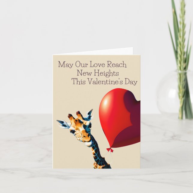 Carte Drôle Giraffe Cute Valentine's Day Card (Devant)