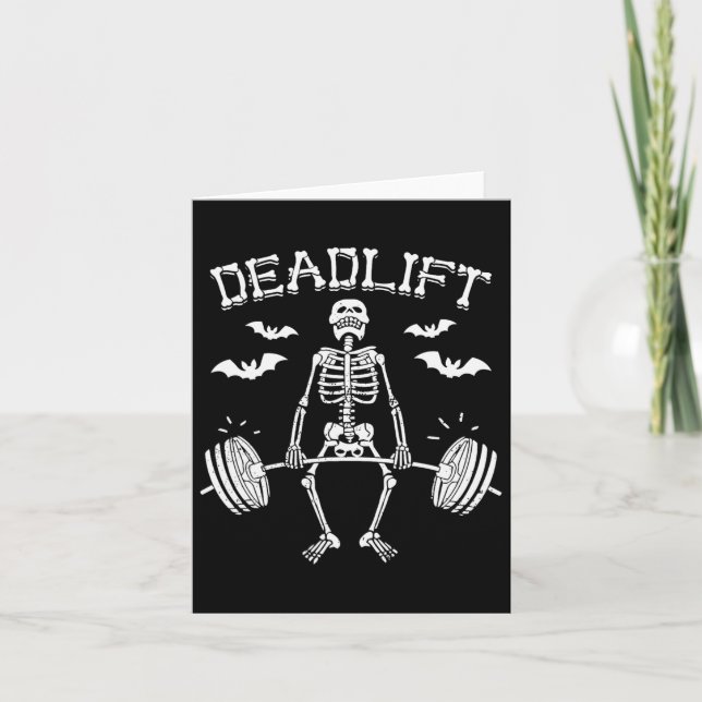 Carte Drôle Halloween Dire Squelette Barbell Gym Workou (Devant)