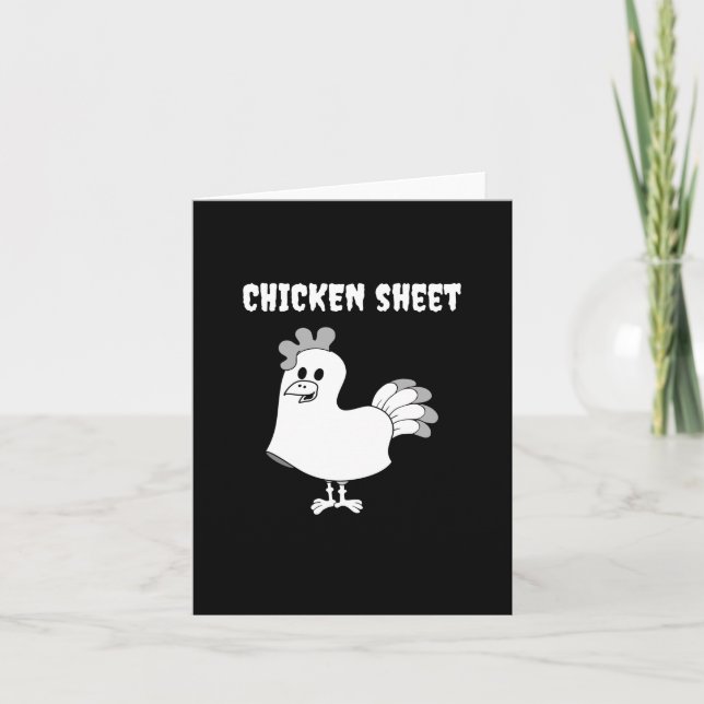 Carte Drôle Halloween Fantôme Fiche produit Pun Poulet (Devant)