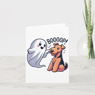 Carte Drôle Halloween Ghost Airedale Terrier Boop Lazy C