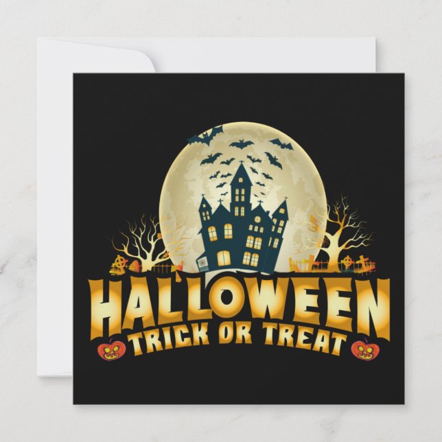 Carte Drôle Halloween Trick or Treat Flat Card (Devant)