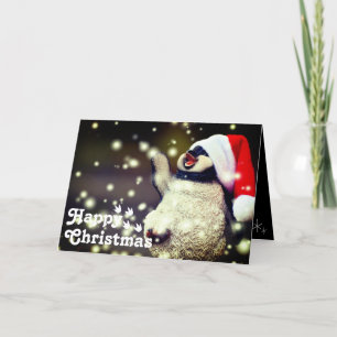 Carte Drôle Happy Père Noël Penguin&Joyeux Noël unique