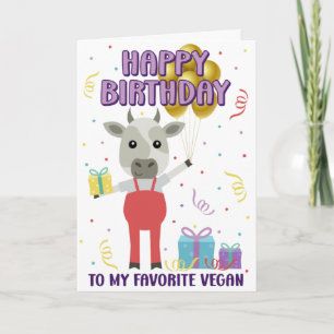 Carte Drôle Happy Vegan Birthday Card