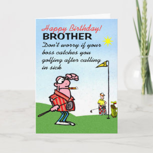 Carte drôle heureux anniversaire souhait à frère de golf