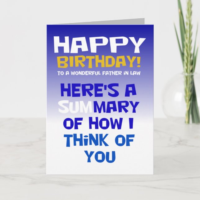Carte drôle heureux anniversaire voeu père beau (Devant)