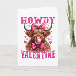 Carte Drôle Howdy Saint-Valentin Vache Occidental Cowgir