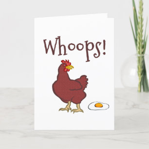 Carte Drôle Humoristique Oups Poulet Layant Oeuf Frit