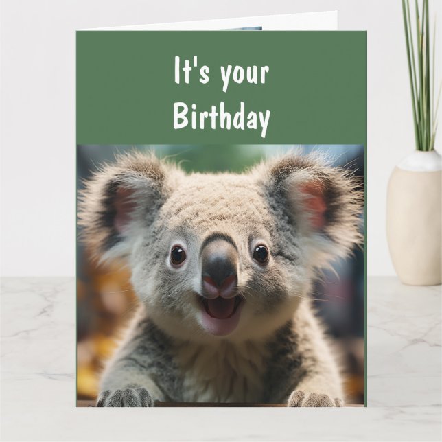 Carte Drôle Humour Animal Koala Qualité Amusant  (Devant)