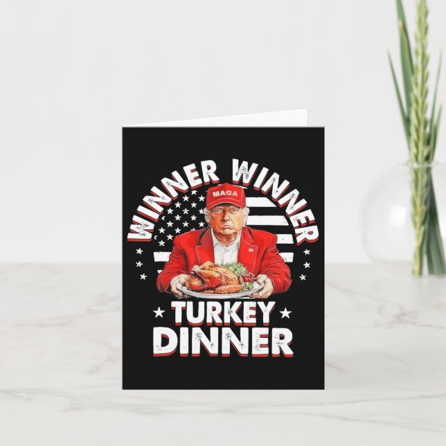 Carte Drôle Humour Trump Gagnant Gagnant Dîner de dinde  (Devant)