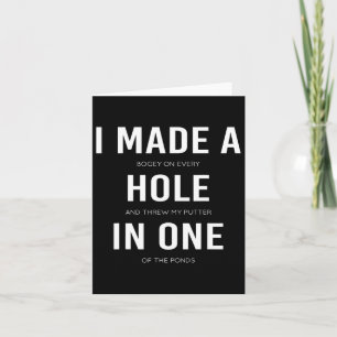 Carte Drôle J'Ai Fait Un Trou Dans Un Disque Golf Et Gol