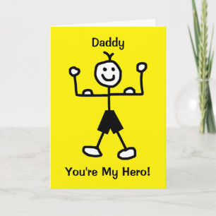 Carte Drôle Jaune Fort Homme Héros Fête des pères de des