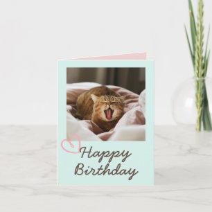Carte Drôle Jawning Chat et Joyeux anniversaire