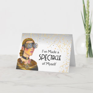 Carte Drôle Je suis désolé avec Steampunk Goggles Lady