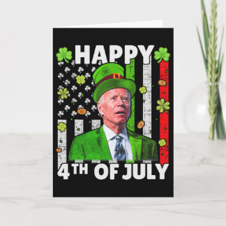 Carte Drôle Joe Biden Joyeux 4 juillet Confus St Patr