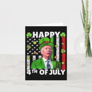 Carte Drôle Joe Biden Joyeux 4 juillet Confus St Patr
