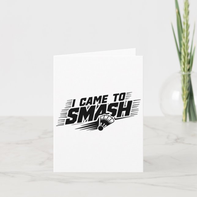 Carte Drôle Joueur Badminton Humour Smash Shuttle 1 (Devant)