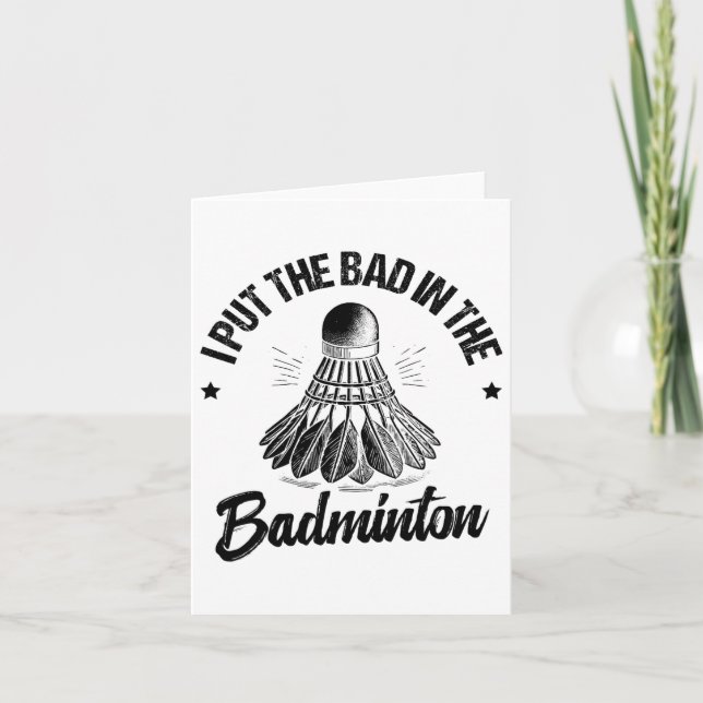 Carte Drôle Joueur Badminton Love Shuttle Design 14 (Devant)