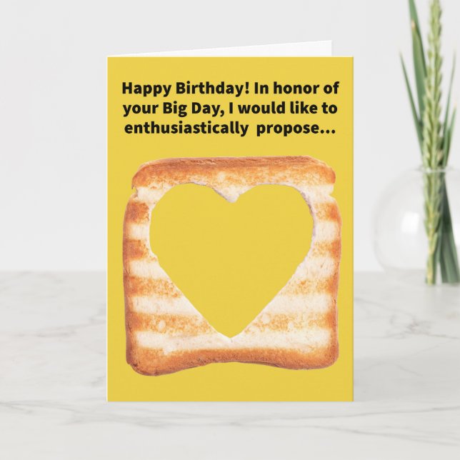 Carte Drôle Joyeux Anniversaire du toast à l'arme blanch (Devant)