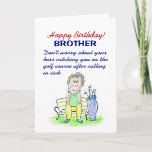 Carte drôle Joyeux anniversaire voeu golfer